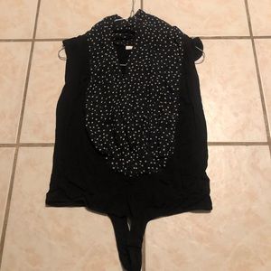 Eva Mendes Black/ Polka Dot Body Suit